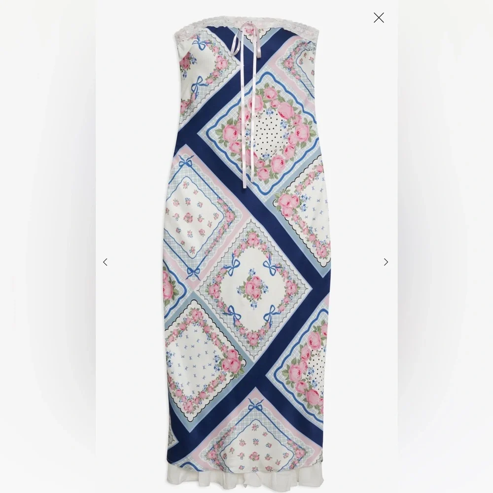 NWT Anthropology FOR LOVE & LEMONS  Daisy Mae Strapless Midi Slip Dress - Picture 8 of 10